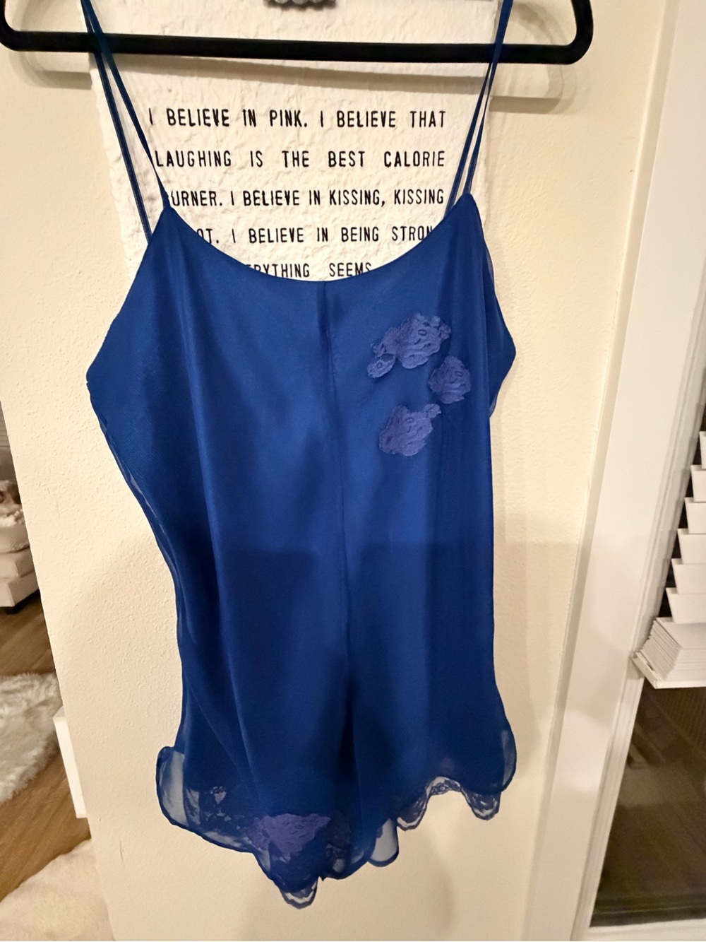 Vintage delicates Royal Blue Lace-Accent Camisole